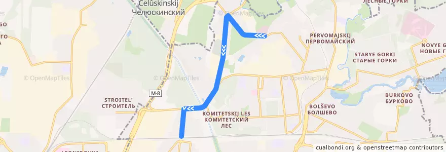 Mapa del recorrido Автобус 16: Лесная школа => Станция Подлипки-Дачные de la línea  en городской округ Королёв.