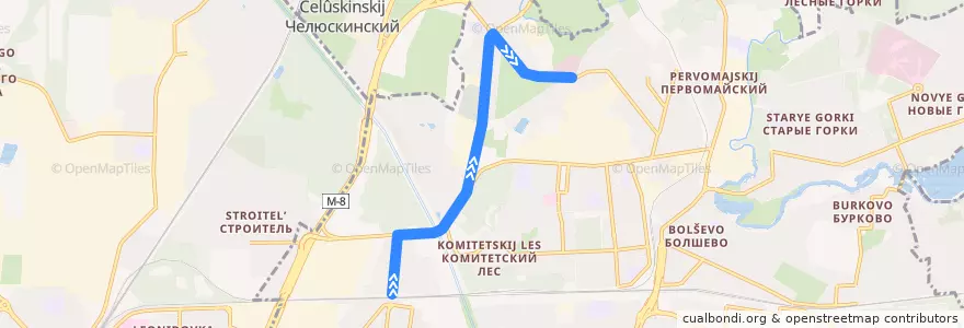 Mapa del recorrido Автобус 16: Станция Подлипки-Дачные => Лесная школа de la línea  en городской округ Королёв.