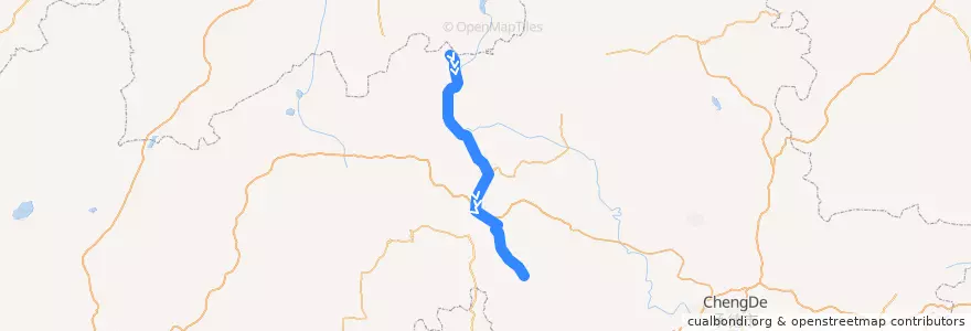 Mapa del recorrido 多丰铁路 de la línea  en Fengning Manchu Autonomous County.