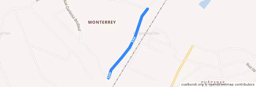 Mapa del recorrido MONTERREY de la línea  en Jundiaí.