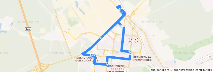 Mapa del recorrido Автобус №5б: Кольцевой de la línea  en городской округ Ступино.