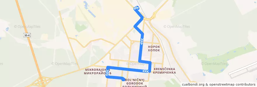 Mapa del recorrido Автобус №6: Вокзал - Улица Калинина de la línea  en городской округ Ступино.