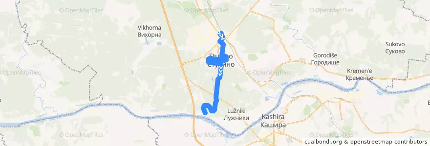 Mapa del recorrido Автобус №23: Вокзал - Соколова Пустынь de la línea  en городской округ Ступино.