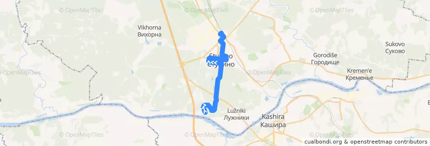 Mapa del recorrido Автобус №23 Соколова Пустынь - Вокзал de la línea  en городской округ Ступино.