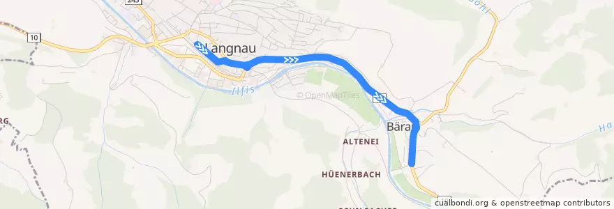 Mapa del recorrido Bus 284 de la línea  en Langnau im Emmental.