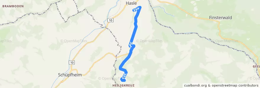 Mapa del recorrido Bus 233: Entlebuch => Heiligkreu de la línea  en Hasle (LU).
