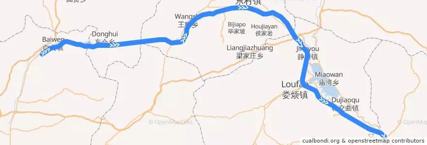 Mapa del recorrido 太兴线 de la línea  en Shanxi.