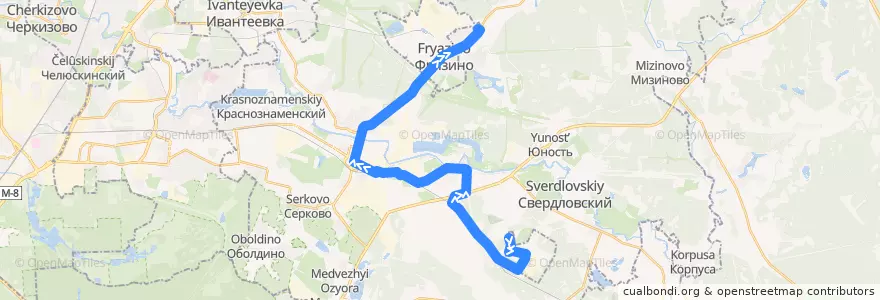 Mapa del recorrido Автобус 50: Звёздный городок => Питомник de la línea  en городской округ Щёлково.
