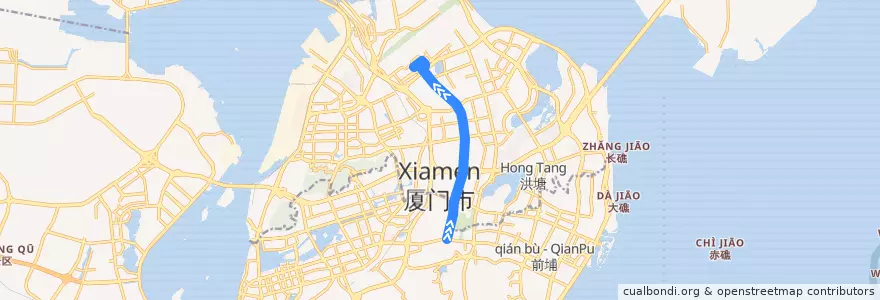 Mapa del recorrido bus 41 de la línea  en 湖里区.