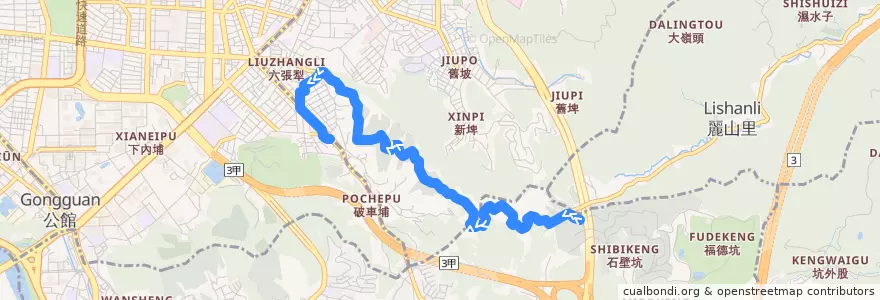 Mapa del recorrido 臺北市 掃墓公車崇德線 (往捷運麟光站) de la línea  en 台北市.