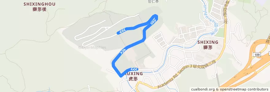 Mapa del recorrido 臺北市 掃墓公車軍人公墓線 (往忠靈塔) de la línea  en 南港區.