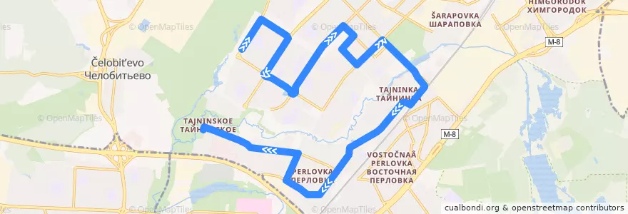 Mapa del recorrido Автобус 2: Улица Борисовка => Тайнинское de la línea  en городской округ Мытищи.