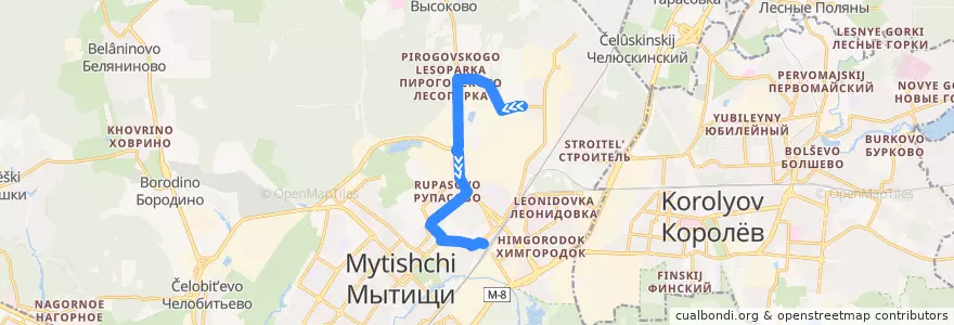 Mapa del recorrido Автобус 6: Угольная улица => Станция Мытищи de la línea  en городской округ Мытищи.