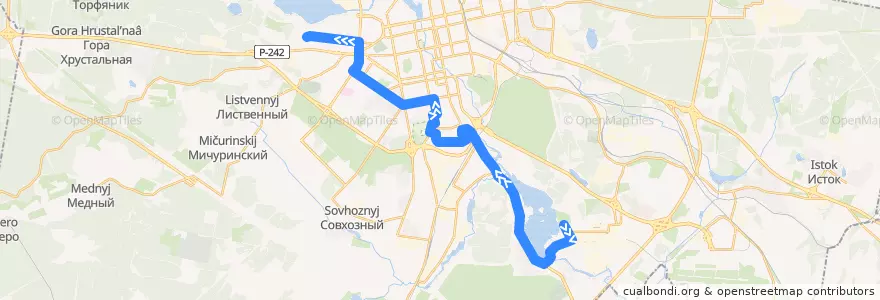 Mapa del recorrido Автобус 38. Химмаш - Радиотехникум de la línea  en городской округ Екатеринбург.