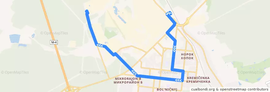 Mapa del recorrido Автобус №4: Вокзал - Завод Стеклопластиков de la línea  en городской округ Ступино.