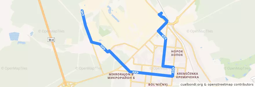 Mapa del recorrido Автобус №4: Завод Стеклопластиков - Вокзал de la línea  en городской округ Ступино.