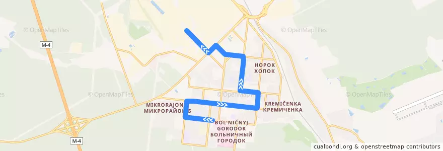Mapa del recorrido Автобус №3: Улица Калинина - ТЭЦ de la línea  en городской округ Ступино.