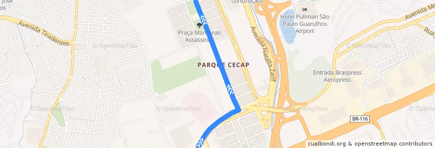 Mapa del recorrido GUARULHOS - SÃO PAULO de la línea  en 상파울루.