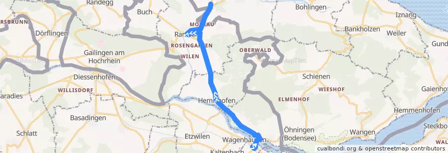 Mapa del recorrido Bus 7349: Stein am Rhein => Singen de la línea  en Schaffhouse.