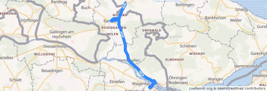 Mapa del recorrido Bus 7349: Singen => Stein am Rhein de la línea  en Шаффхаузен.