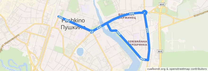 Mapa del recorrido Автобус 2: Станция Пушкино => Станция Пушкино de la línea  en Пушкинский городской округ.