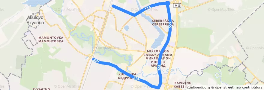 Mapa del recorrido Автобус 3: Платформа Мамонтовская => Станция Пушкино de la línea  en Пушкинский городской округ.