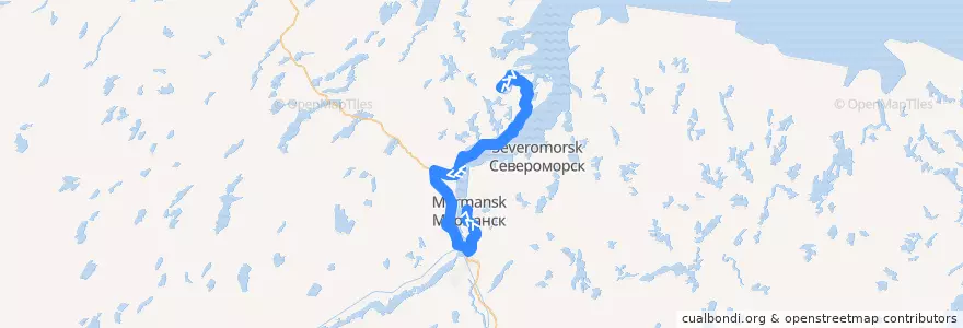 Mapa del recorrido Автобус 237 de la línea  en Oblast Murmansk.