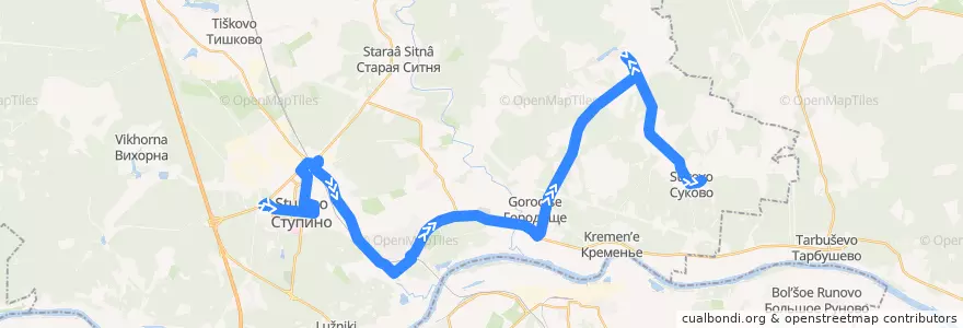 Mapa del recorrido Автобус №25: Ступино - Суково de la línea  en City district Stupino.