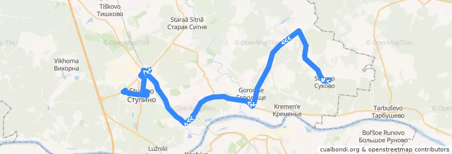 Mapa del recorrido Автобус №25: Суково - Ступино de la línea  en городской округ Ступино.
