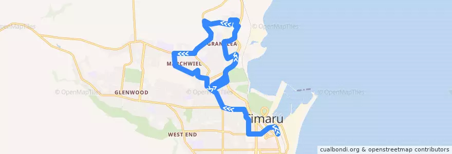 Mapa del recorrido Grantlea de la línea  en Timaru District.