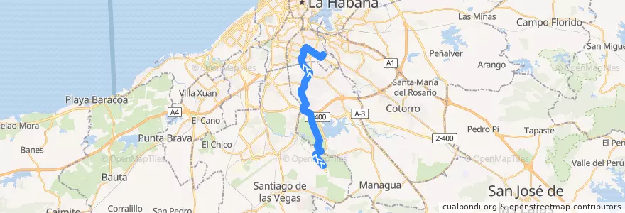 Mapa del recorrido Ruta 88 EXPOCUBA => Lawton de la línea  en Havanna.