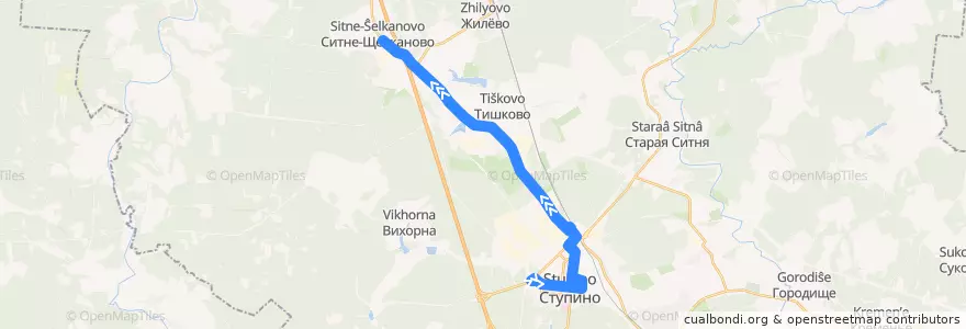 Mapa del recorrido Автобус №24: Ступино - Химзавод de la línea  en городской округ Ступино.