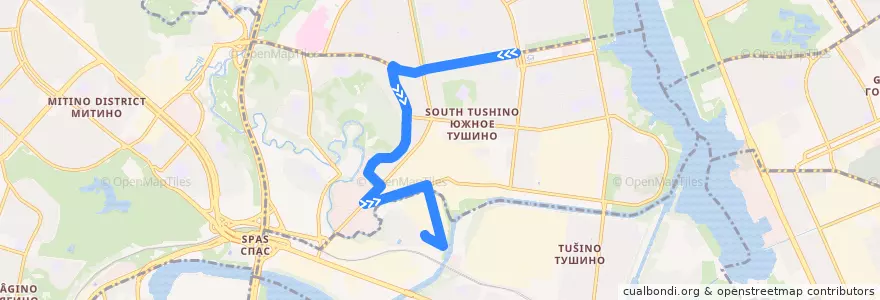 Mapa del recorrido Автобус №432: метро Сходненская - 1-й Тушинский проезд de la línea  en Северо-Западный административный округ.