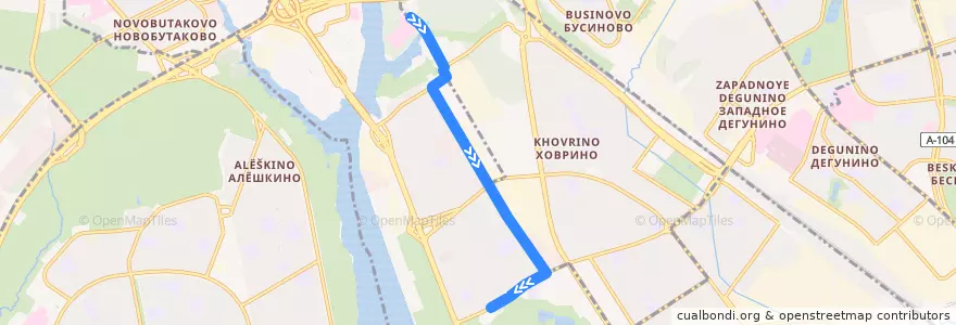 Mapa del recorrido Автобус № 338 Госпиталь - Метро "Речной вокзал" de la línea  en район Левобережный.
