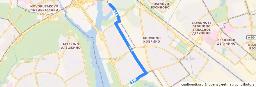 Mapa del recorrido Автобус № 338 Метро "Речной вокзал" - Госпиталь de la línea  en район Левобережный.