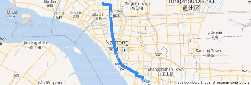 Mapa del recorrido 25路: 卫生高职学校 => 火车站 de la línea  en 崇川区.