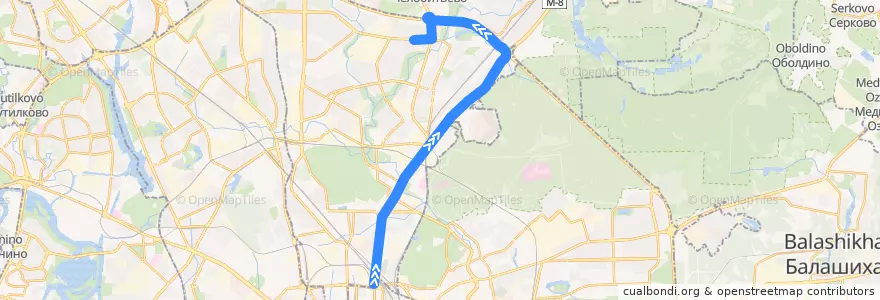 Mapa del recorrido Автобус 172: Рижский вокзал => Метро «Медведково» de la línea  en District fédéral central.