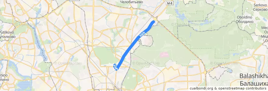 Mapa del recorrido Автобус 544: ВДНХ (южная) => Улица Ротерта de la línea  en Nordöstlicher Verwaltungsbezirk.