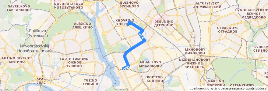 Mapa del recorrido Автобус №500: метро "Водный Стадион" - Петрозаводская улица de la línea  en Северный административный округ.