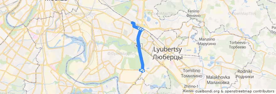 Mapa del recorrido Автобус 436: Рынок Садовод - Метро "Выхино" de la línea  en Юго-Восточный административный округ.