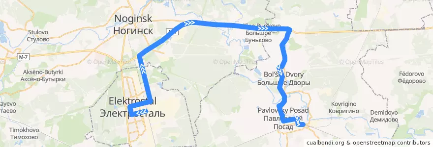 Mapa del recorrido Автобус 58 de la línea  en Moscow Oblast.
