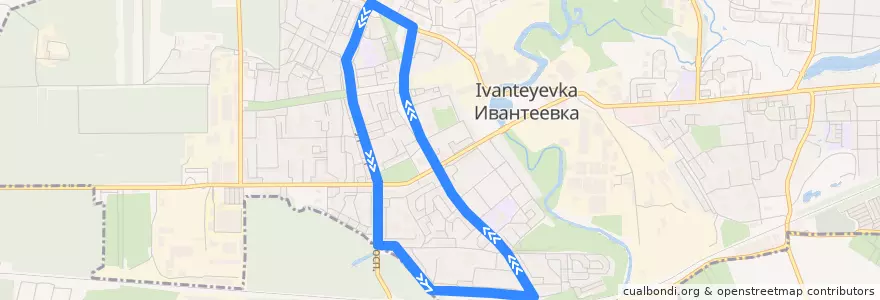 Mapa del recorrido Автобус 4: Магазин «Арго» => Магазин «Арго» de la línea  en городской округ Ивантеевка.