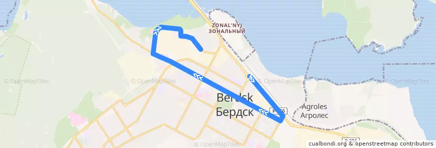 Mapa del recorrido Маршрутное такси 11: Вокзал – Попова 35 de la línea  en городской округ Бердск.