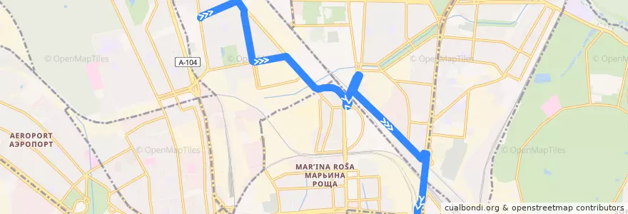 Mapa del recorrido Автобус 239: Метро «Тимирязевская» => Рижский вокзал de la línea  en Nordöstlicher Verwaltungsbezirk.