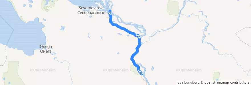 Mapa del recorrido Автобус 503 de la línea  en Oblast Archangelsk.