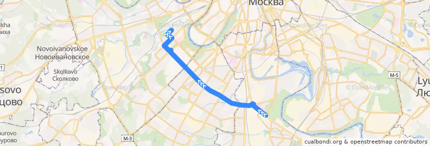 Mapa del recorrido Автобус 487: Метро «Каширская» => Улица Довженко de la línea  en モスクワ.