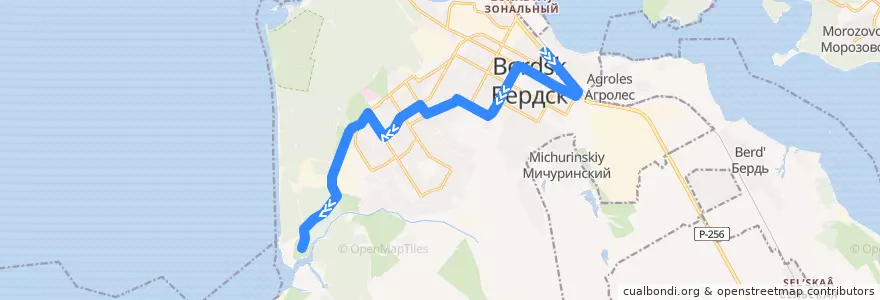 Mapa del recorrido Маршрутное такси 18: Вокзал – Юбилейный de la línea  en городской округ Бердск.