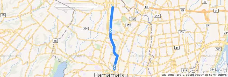 Mapa del recorrido 50系統　山の手・医大線 de la línea  en Naka Ward.