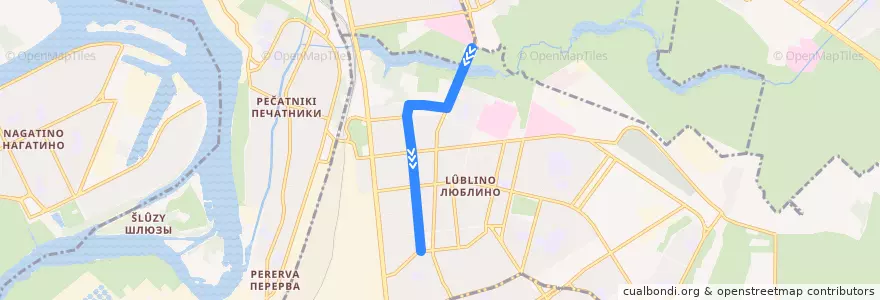 Mapa del recorrido Автобус 312: Метро "Волжская" - Совхозная улица de la línea  en район Люблино.