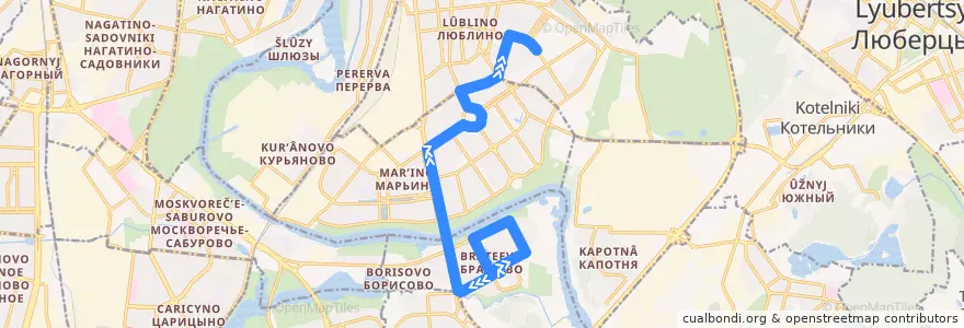 Mapa del recorrido Автобус 326: Метро Алма-Атинская - ТЦ Москва de la línea  en Москва.